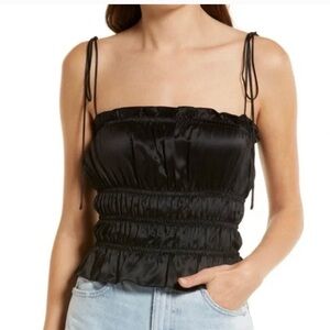 Reformation Viviane black silk top (Size small)